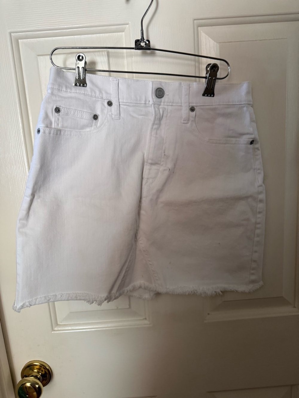 GAP White Denim Cutoff Mini Skirt with Frayed Hem 2